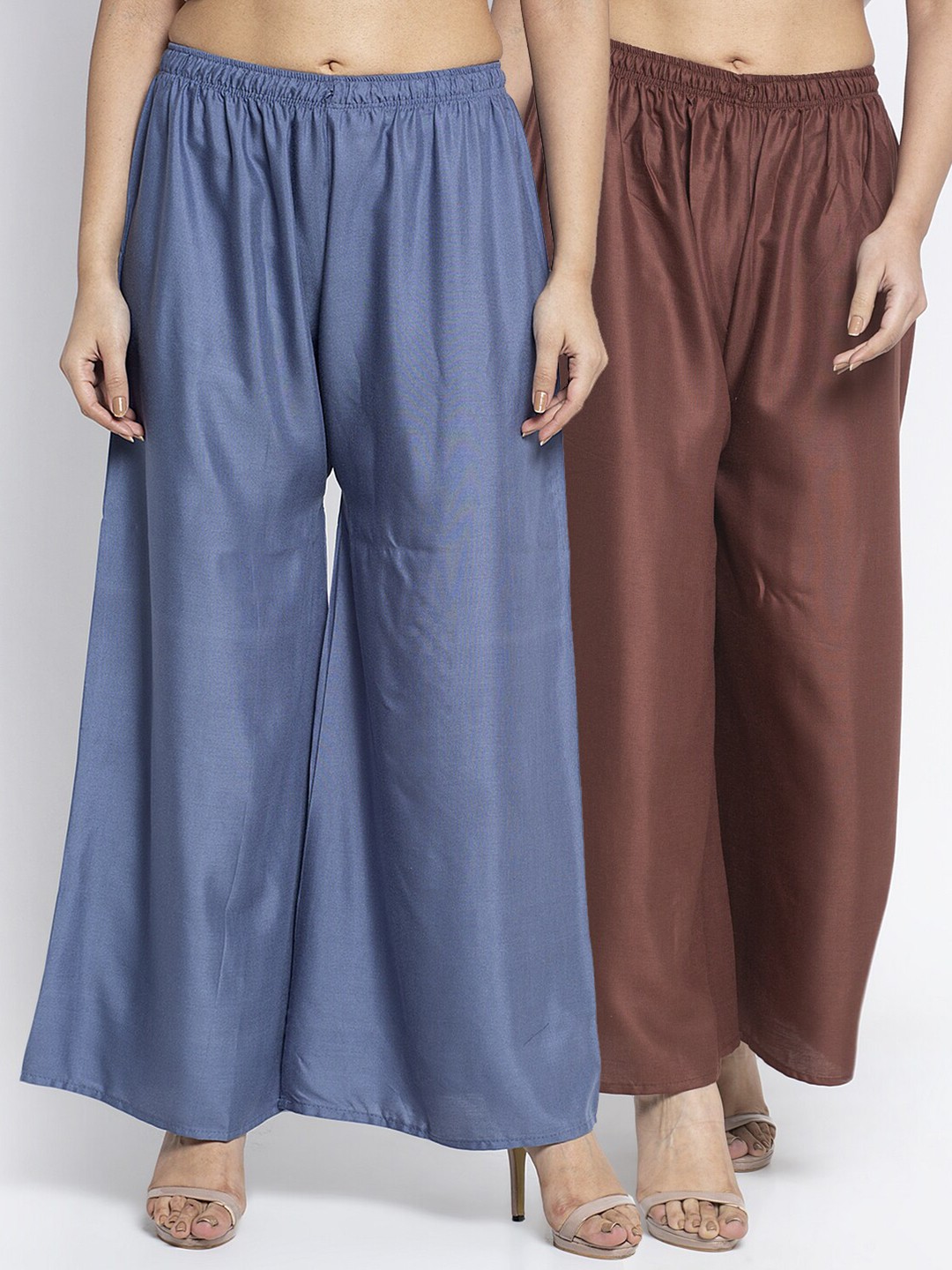 

Jinfo Women Grey & Brown 2 Ethnic Palazzos