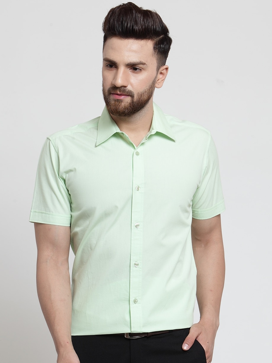 

Purple State Men Green Slim Fit Semiformal Shirt