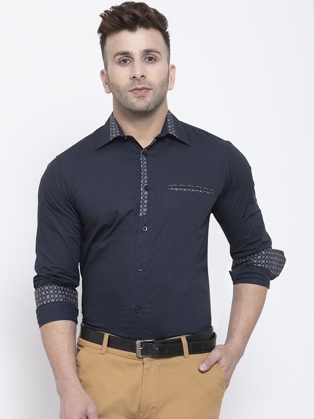 

Purple State Men Blue Slim Fit Semiformal Shirt