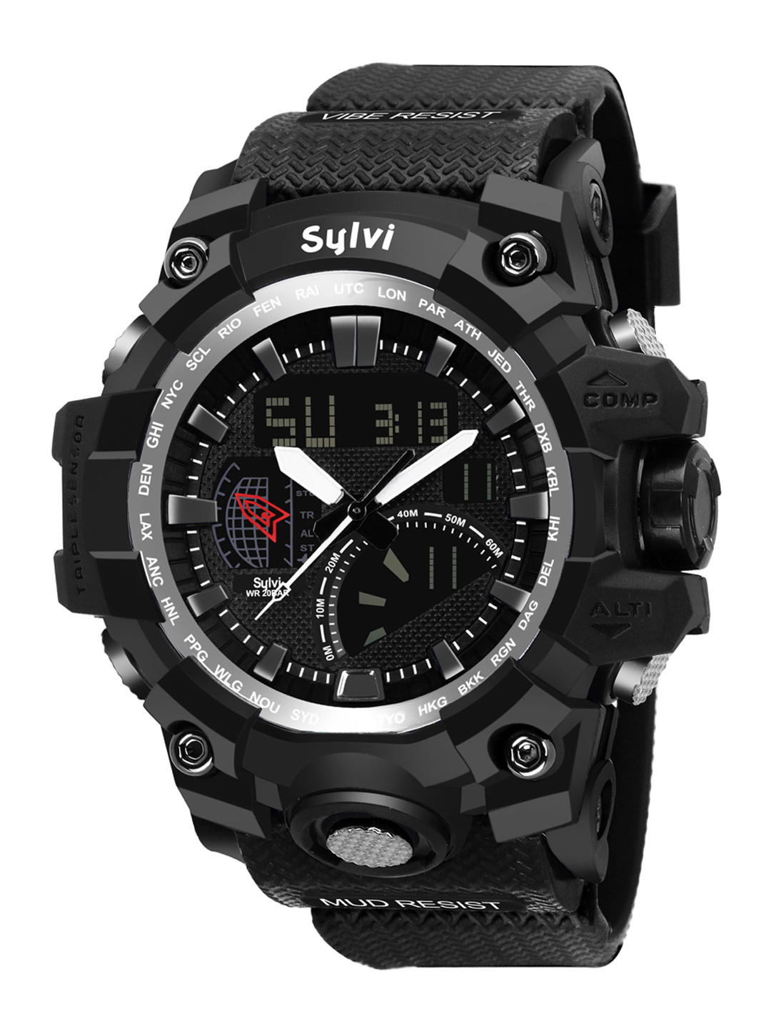 

Sylvi Men Black Dial & Straps Analogue Watch SF64AD009143