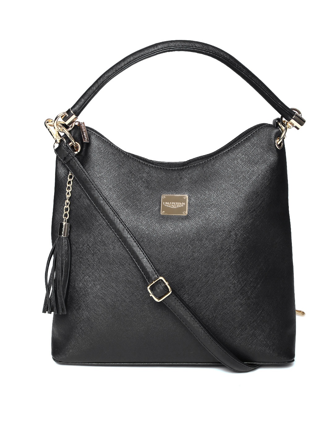 

Lino Perros Black Hobo Bag with Sling Strap