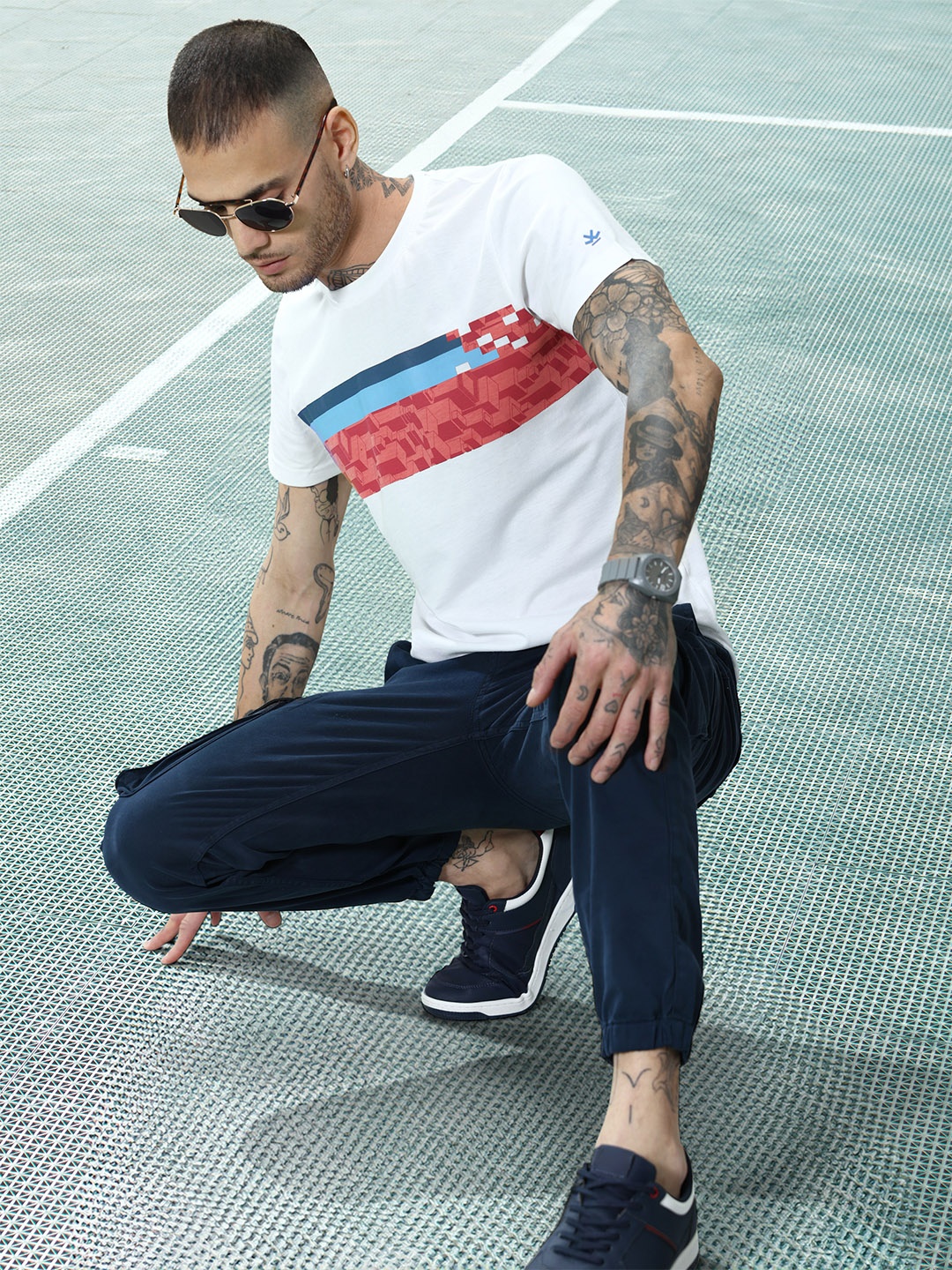 

WROGN Round Neck Printed Slim Fit T-shirt, White