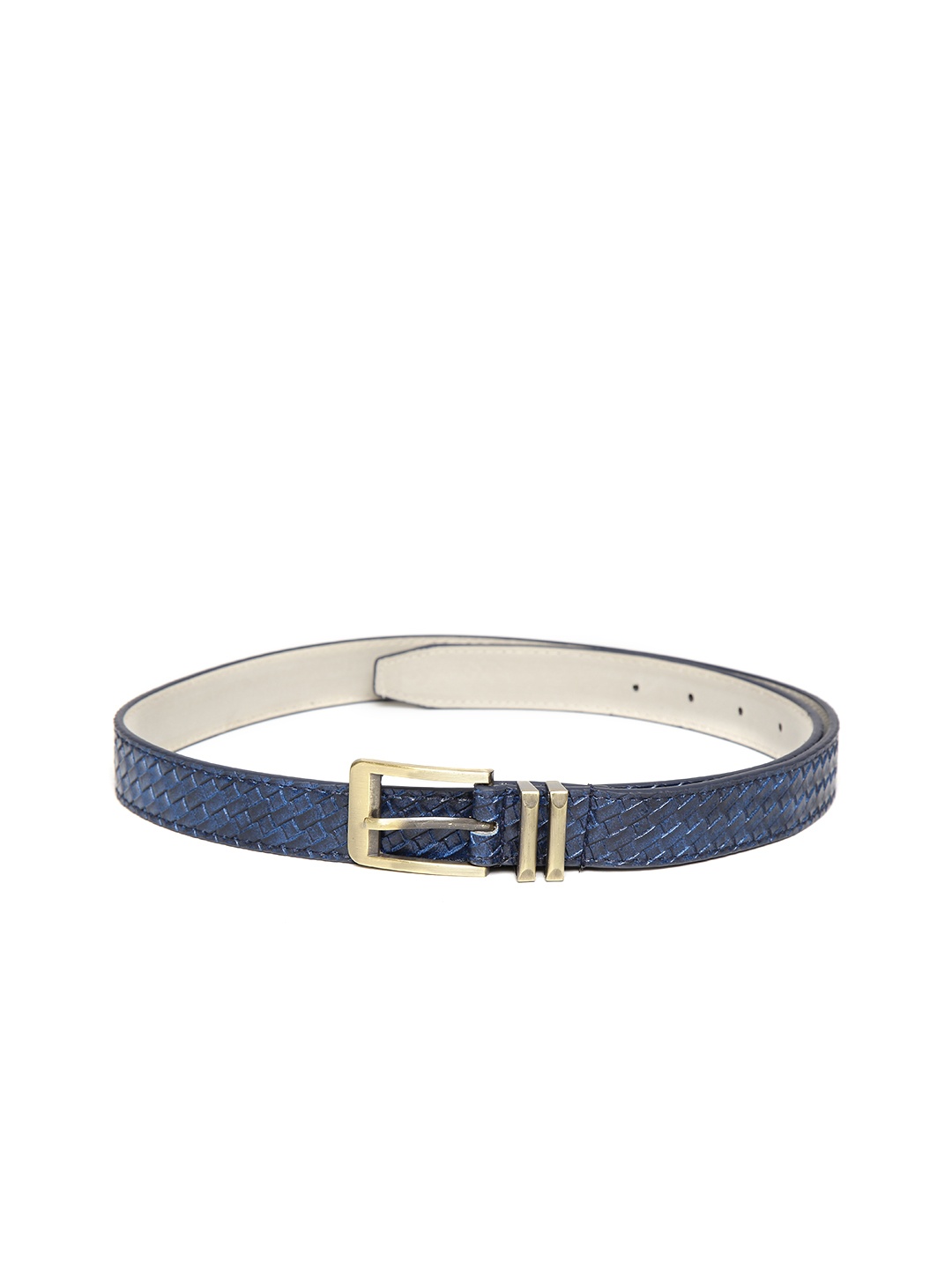 

Lino Perros Women Blue Basketweave Textured Belt
