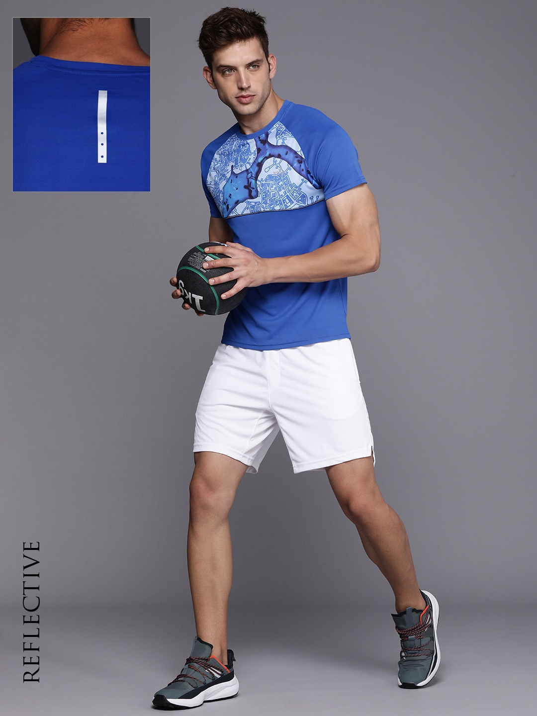 

WROGN ACTIVE Men Graphic Printed Round Neck Outdoor T-shirt, Blue