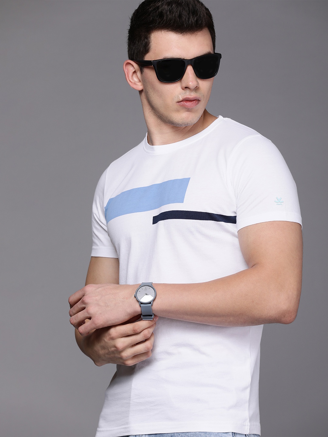 

WROGN Men White Polo Collar Slim Fit Pure Cotton T-shirt
