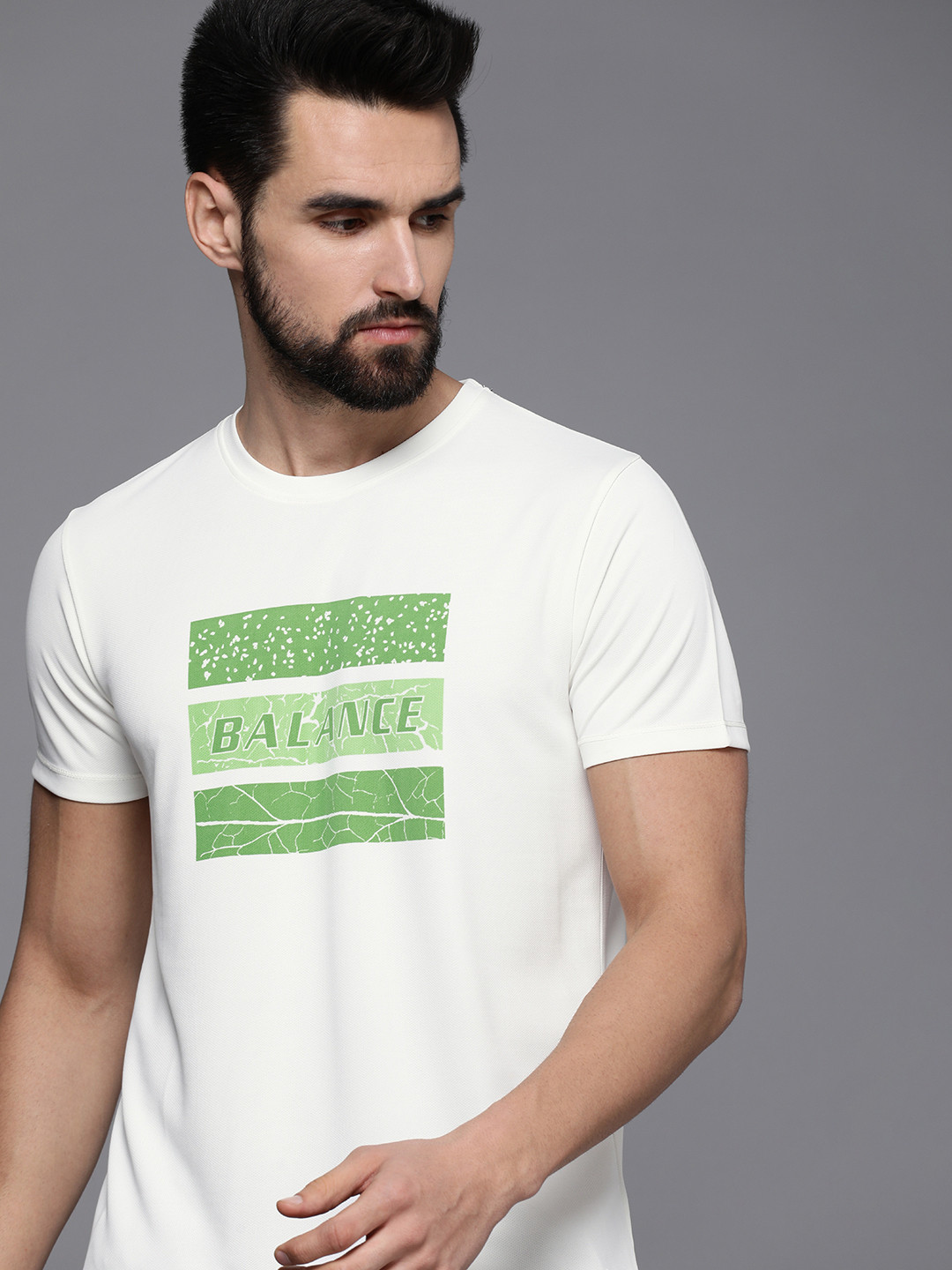 

WROGN ACTIVE Men White Typography Printed Slim Fit T-shirt