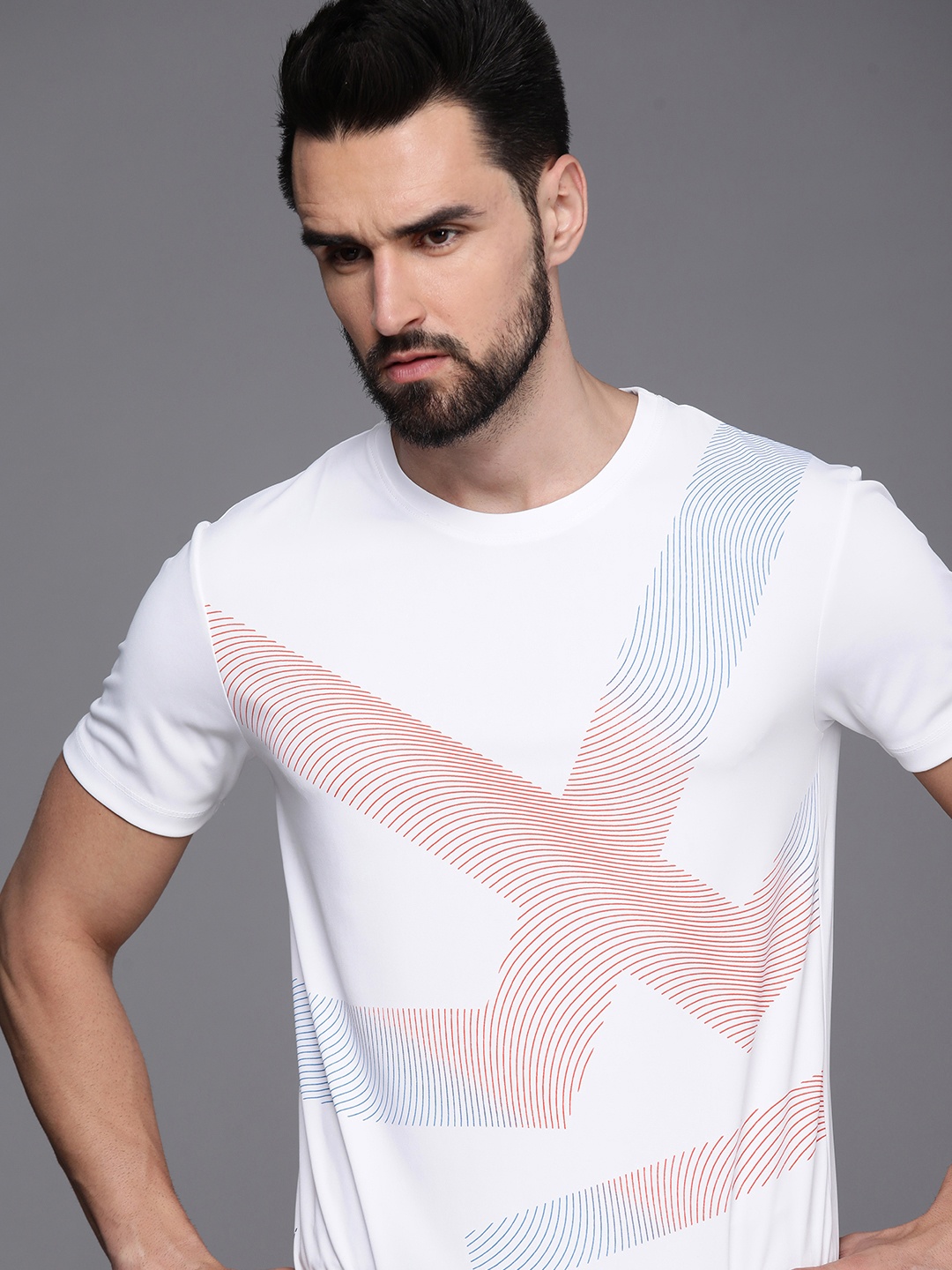 

WROGN ACTIVE Men White Printed T-shirt