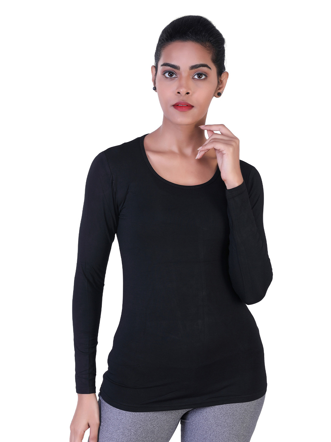 

LAASA SPORTS Women Black Training or Gym T-shirt