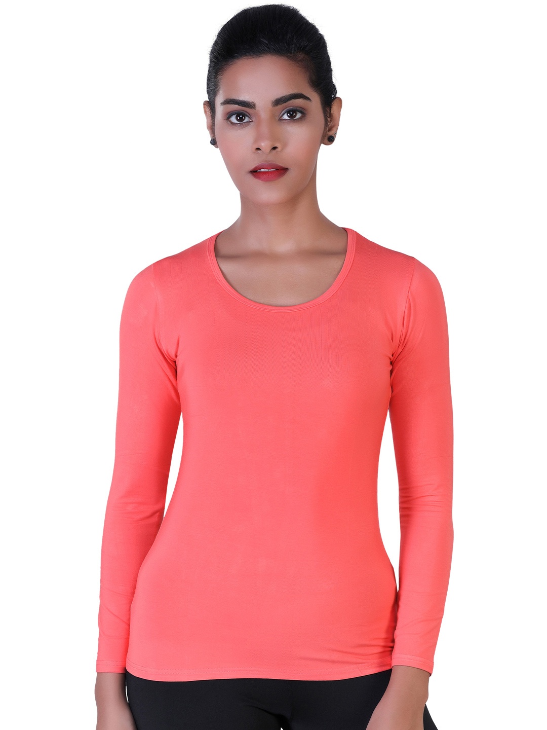 

LAASA SPORTS Women Red Dry Fit Training or Gym T-shirt
