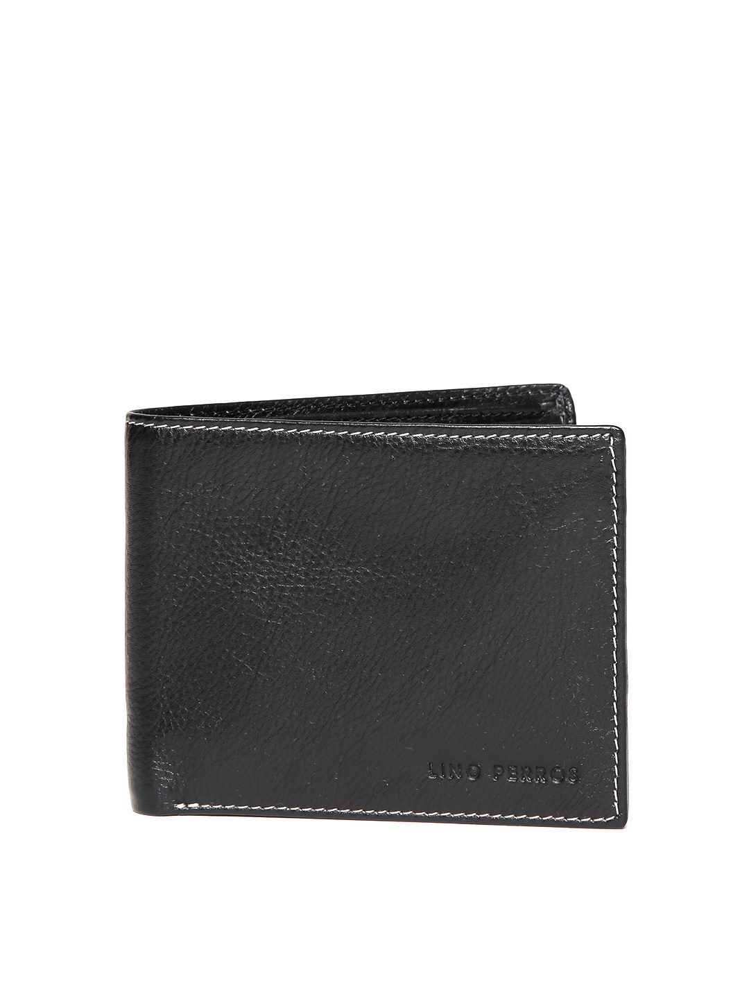 

Lino Perros Men Black Genuine Leather Wallet