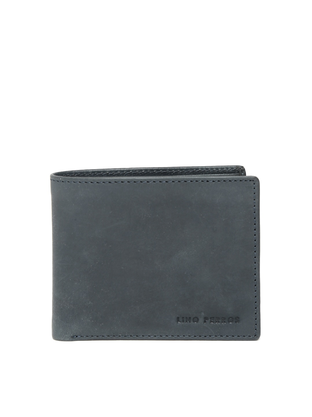 

Lino Perros Men Navy Genuine Leather Wallet, Navy blue