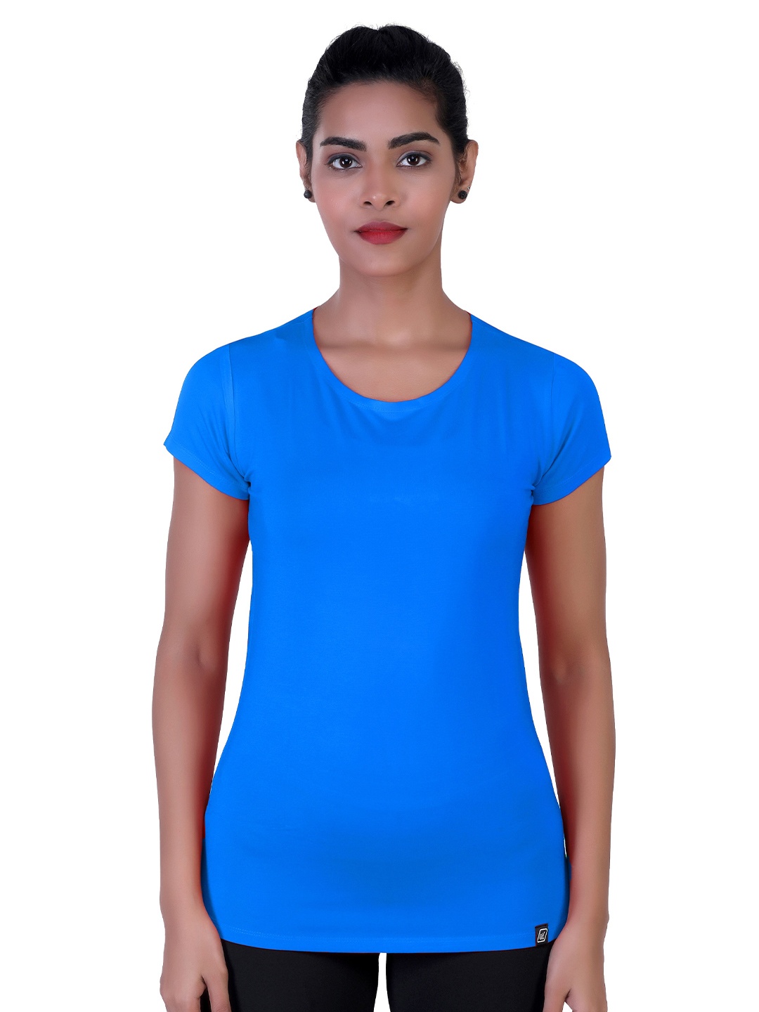 

LAASA SPORTS Women Blue Dry Fit Training or Gym T-shirt