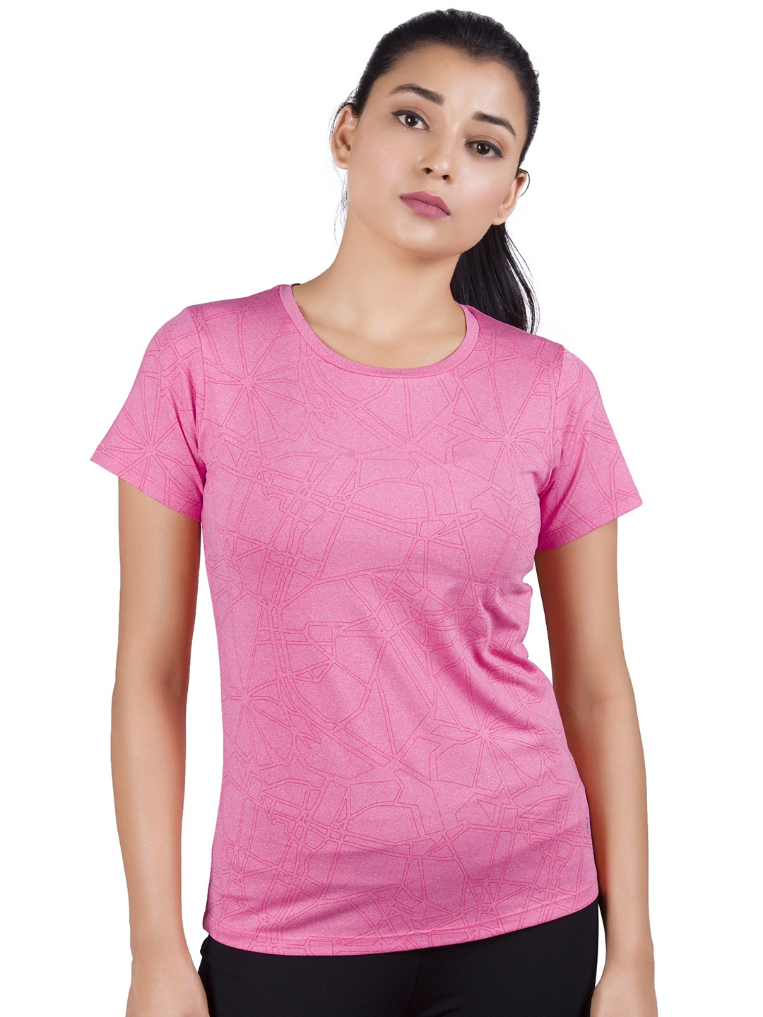 

LAASA SPORTS Women Pink Training or Gym T-shirt
