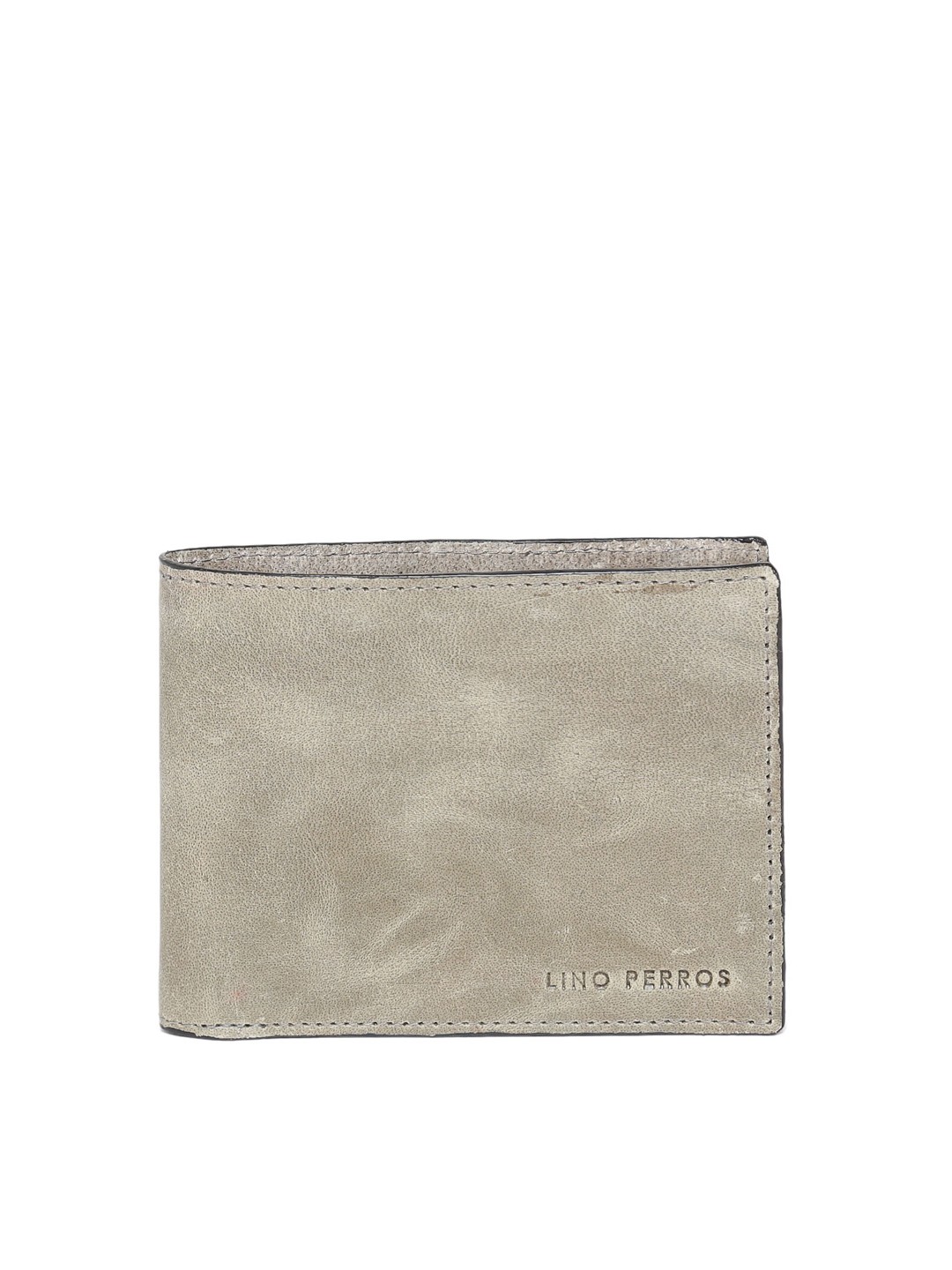 

Lino Perros Men Grey Genuine Leather Wallet