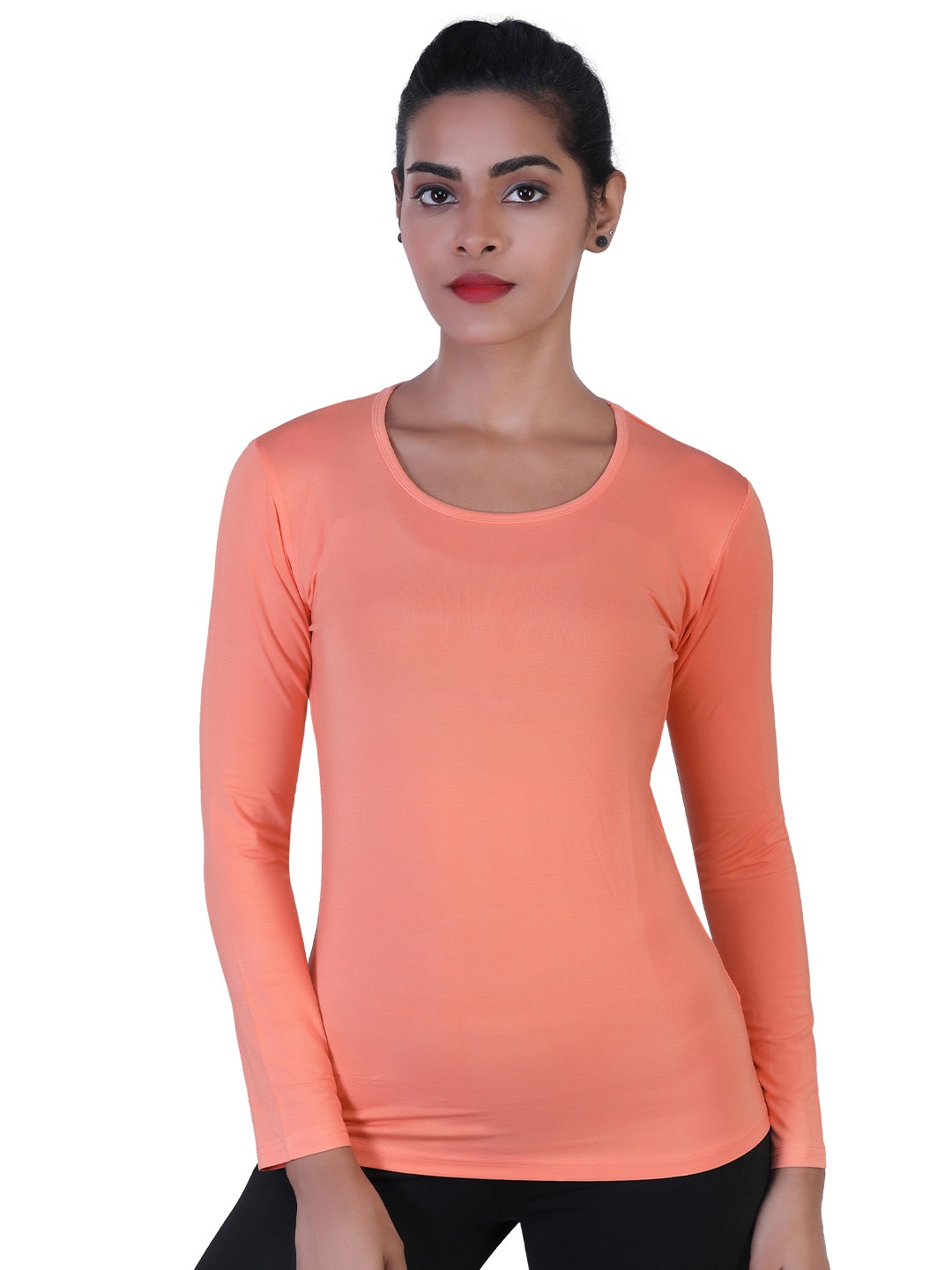 

LAASA SPORTS Women Orange Training or Gym T-shirt