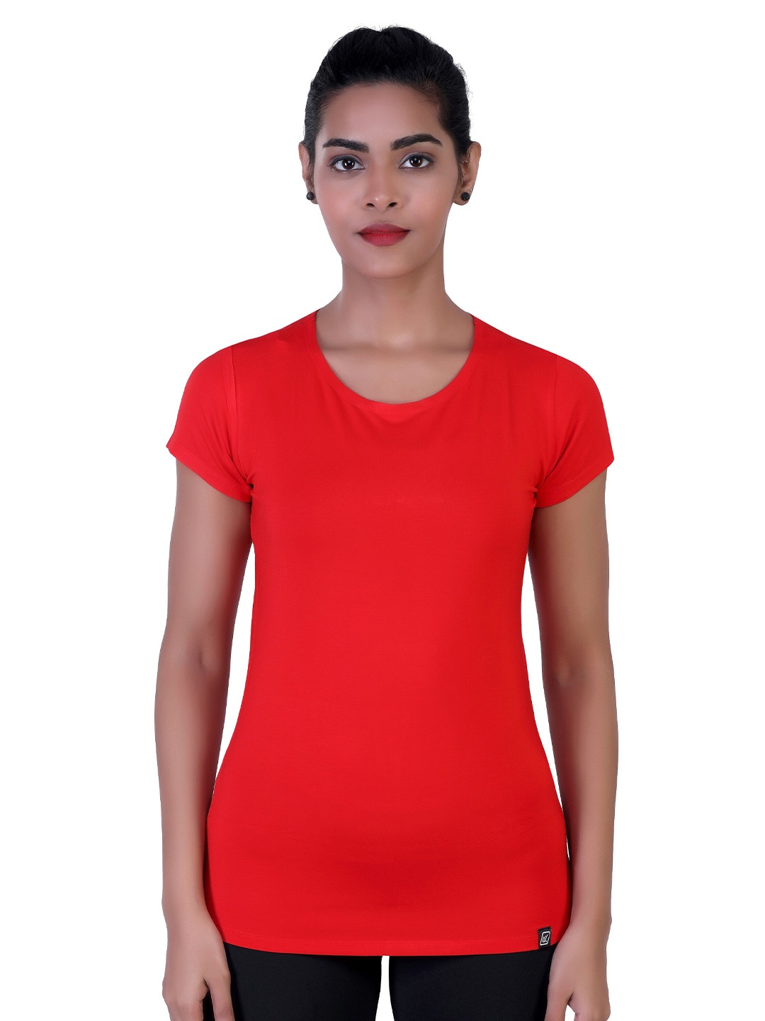 

LAASA SPORTS Women Red Training or Gym T-shirt