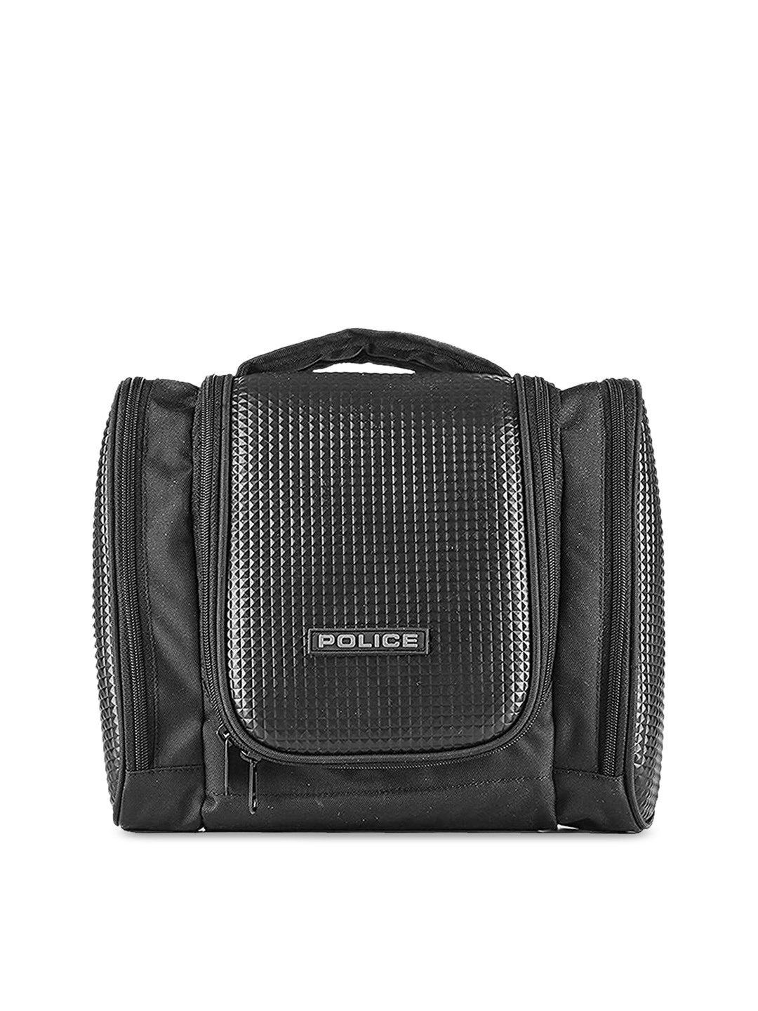 

Police Unisex Black Textured Toiletry Bag