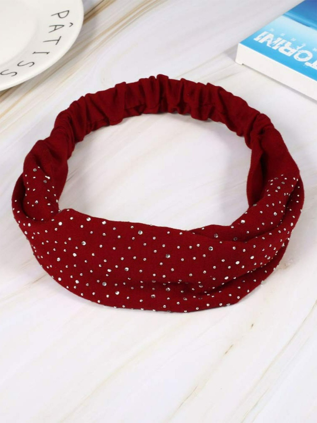 

EL REGALO Women Red Embellished Hairband