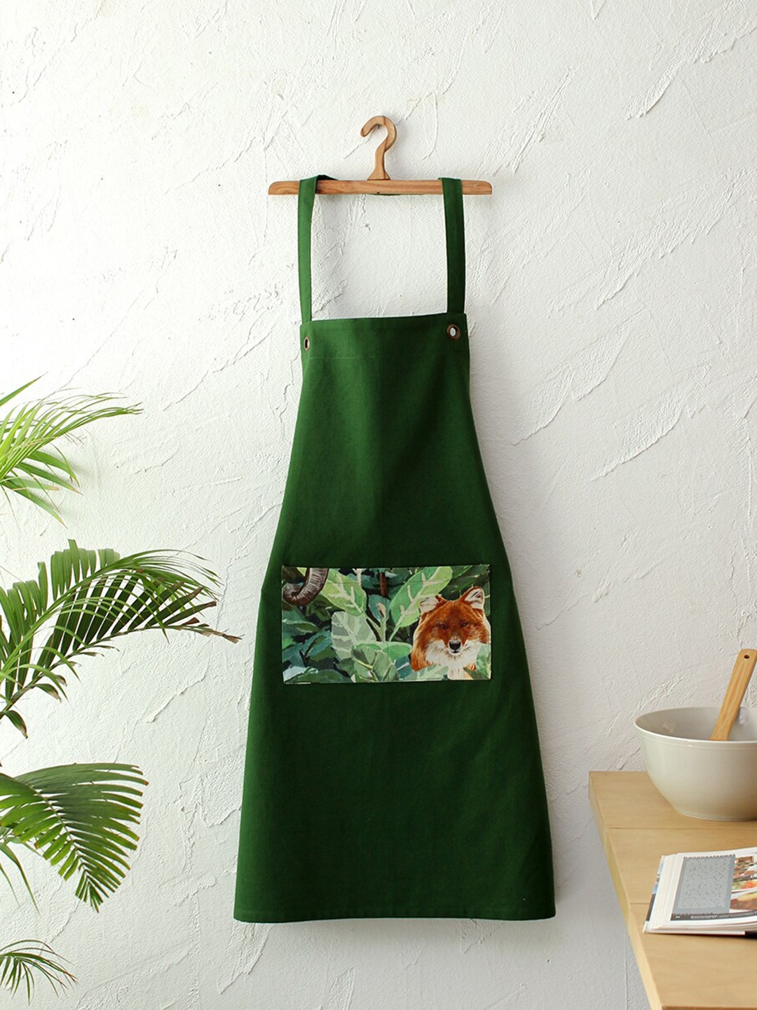 

House This Green Printed Pure Cotton Apron