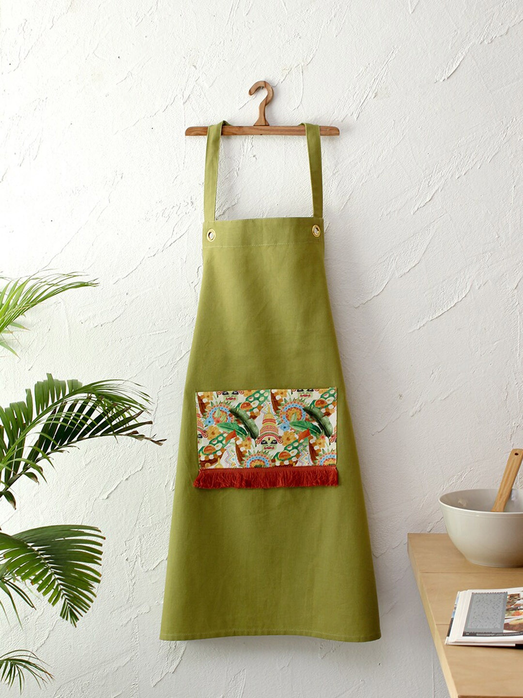 

House This Green Printed Pure Cotton Apron