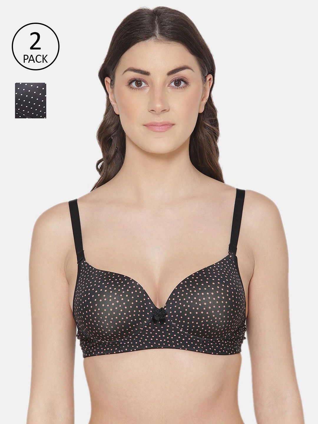 

Tweens Pack Of 2 Black Printed Padded T shirt Bra