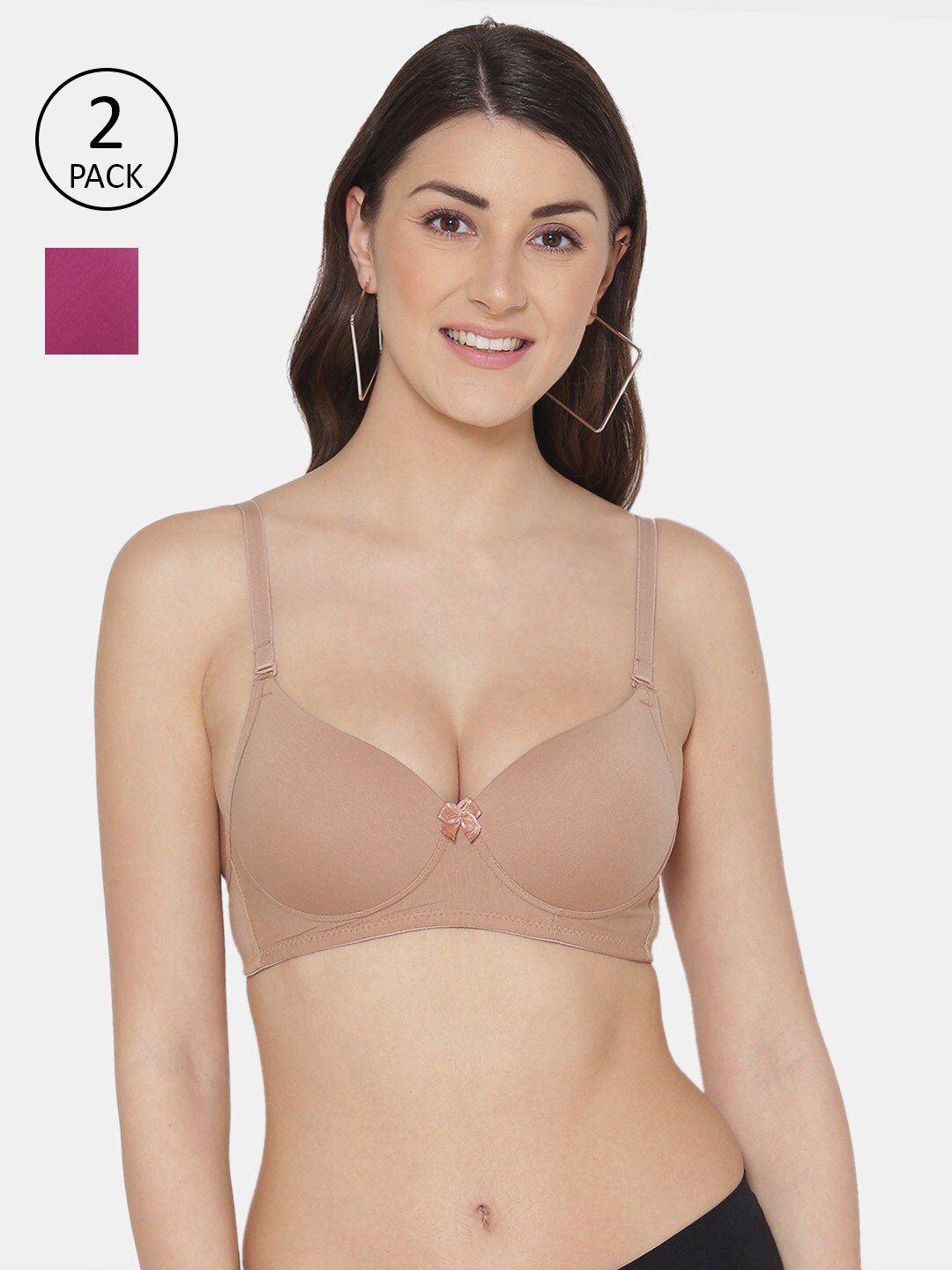 

Tweens Set Of 2 Brown & Magenta Bra Heavily Padded