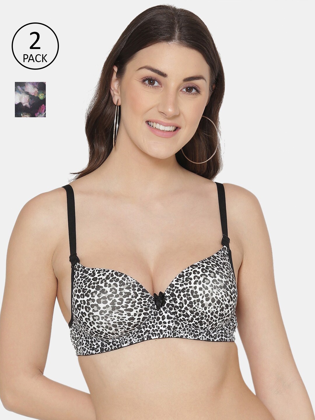 

Tweens Set Of 2 Black & Blue Animal Bra Heavily Padded