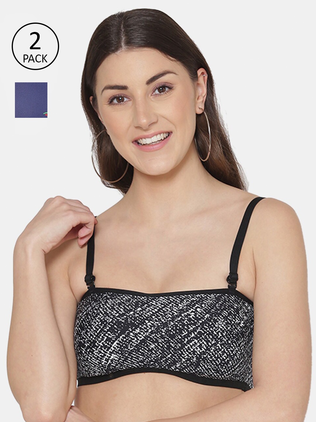 

Tweens Pack Of 2 Black & Blue Abstract T-shirt Bra