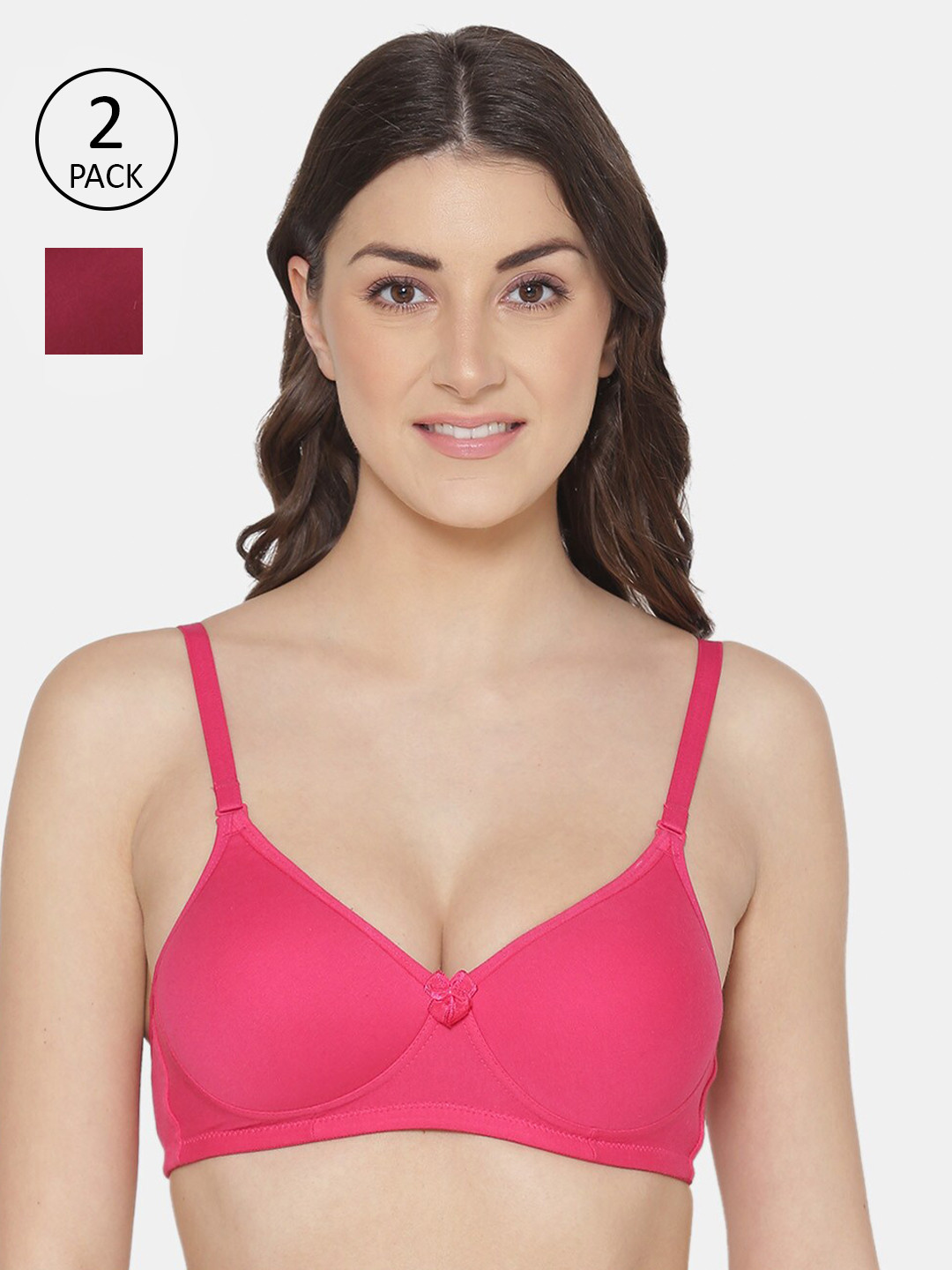

Tweens Set Of 2 Pink & Burgundy Bra Lightly Padded
