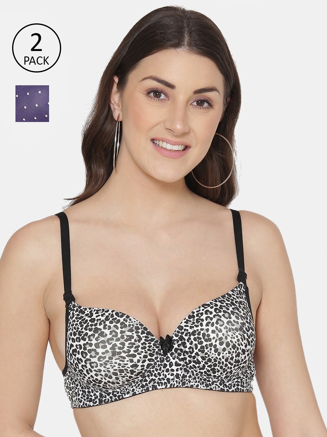 

Tweens Pack of 2 Animal Bra Heavily Padded, Purple