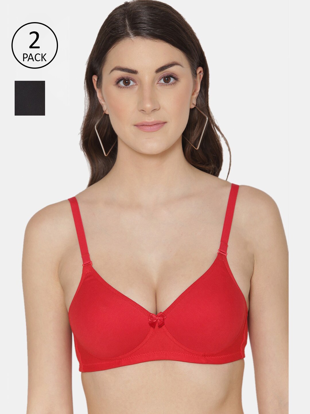 

Tweens Pack of 2 Red & Black Lightly Padded Bra
