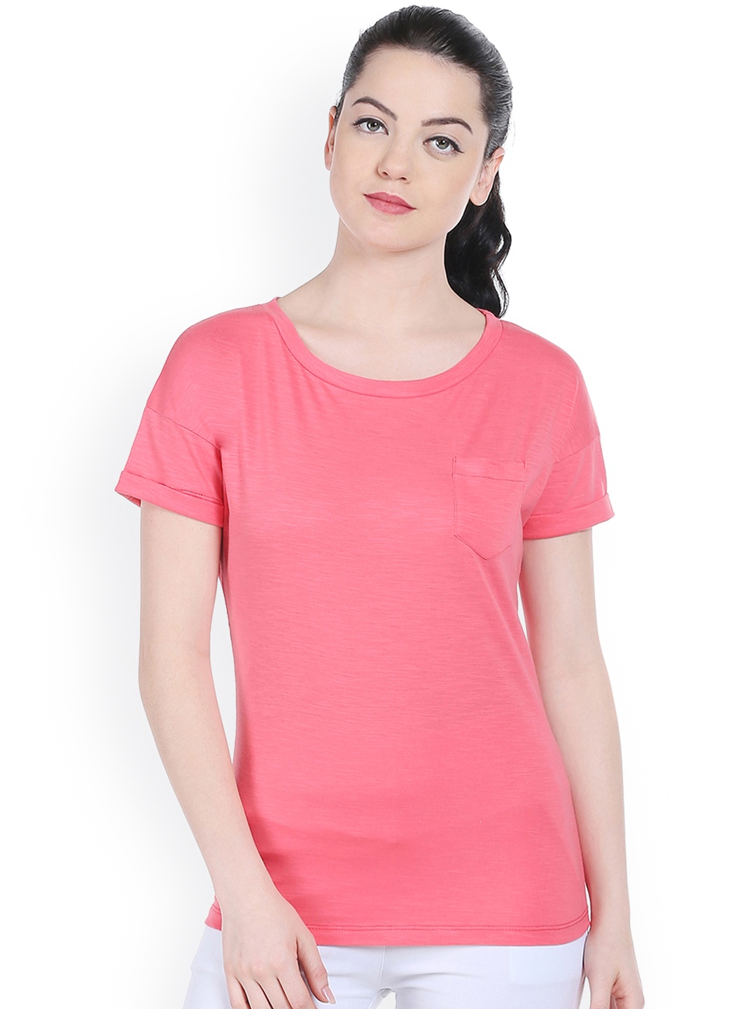 

Style Quotient Women Pink Round Neck T-shirt