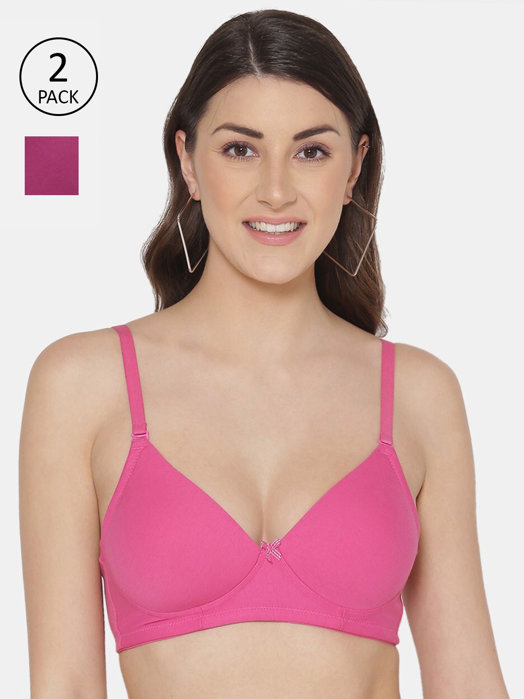 

Tweens Pack Of 2 Pink & Purple Lightly Padded T shirt Bra