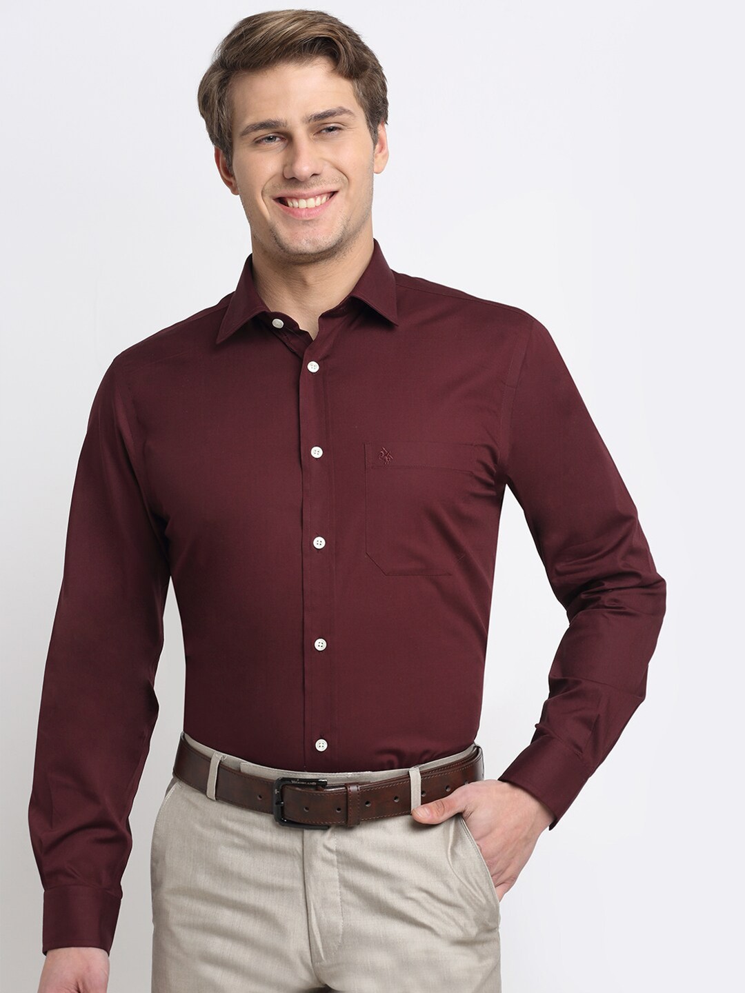 

Cantabil Men Maroon Original Slim Fit Cotton Formal Shirt