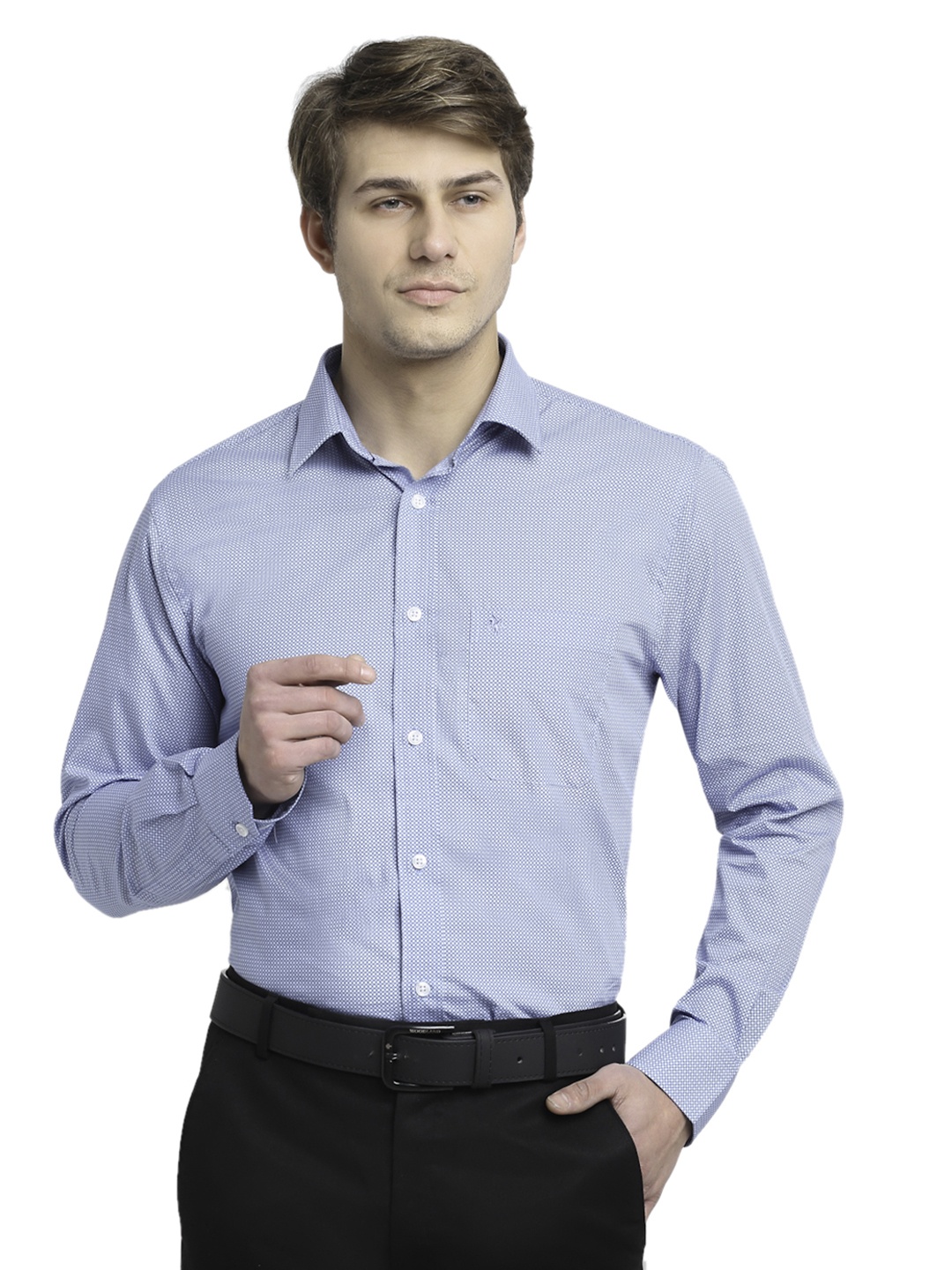 

Cantabil Men Blue Original Cotton Regular Fit Casual Shirt