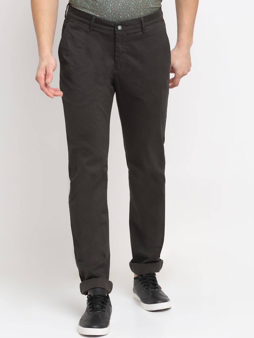 

Cantabil Men Olive Green Original Pure Cotton Trousers