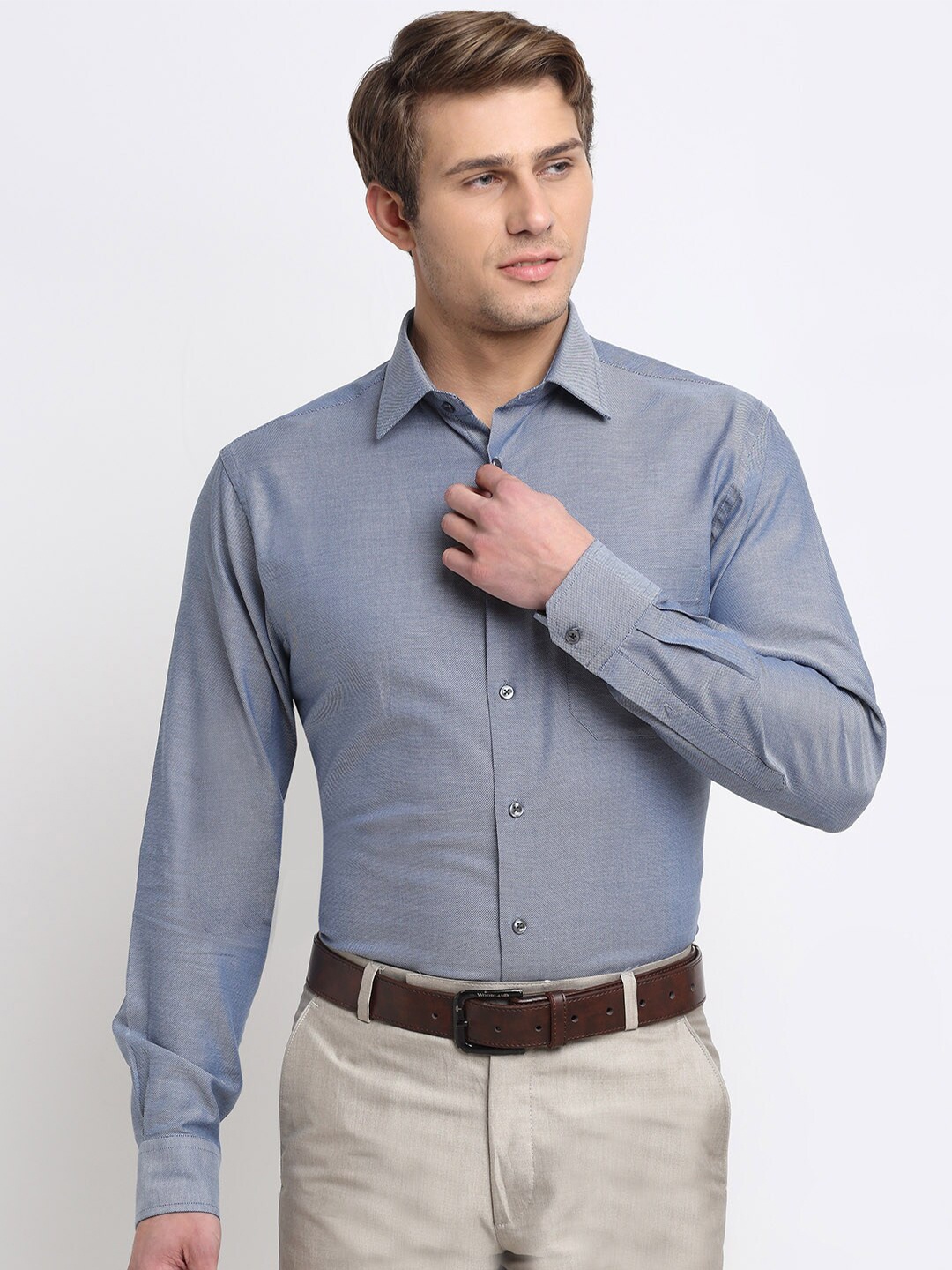 

Cantabil Men Grey Original Casual Shirt