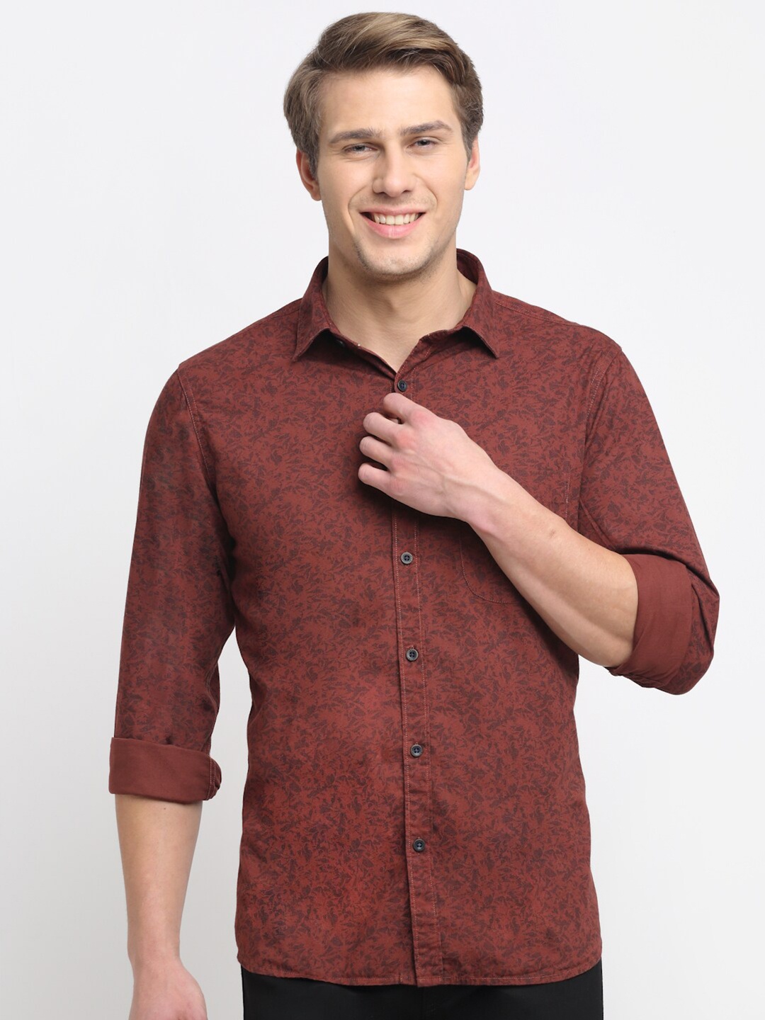 

Cantabil Men Brown Original Printed Pure Cotton Casual Shirt