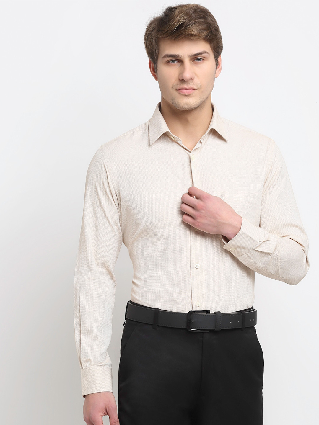 

Cantabil Men Beige Original Pure Cotton Formal Shirt