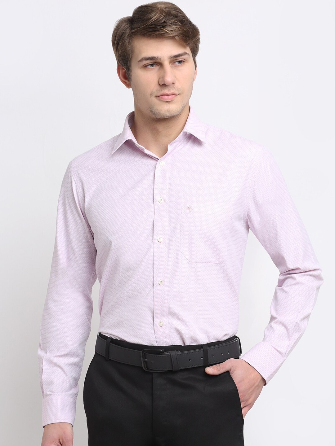 

Cantabil Men Pink Pure Cotton Formal Shirt