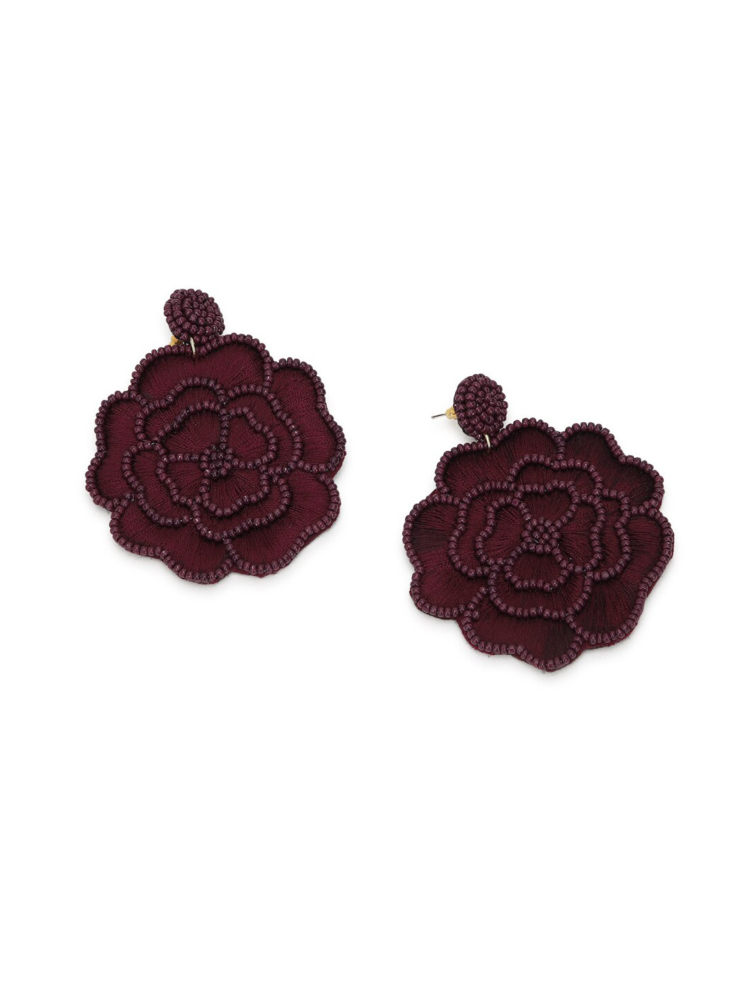 

FOREVER 21 Maroon Floral Drop Earrings