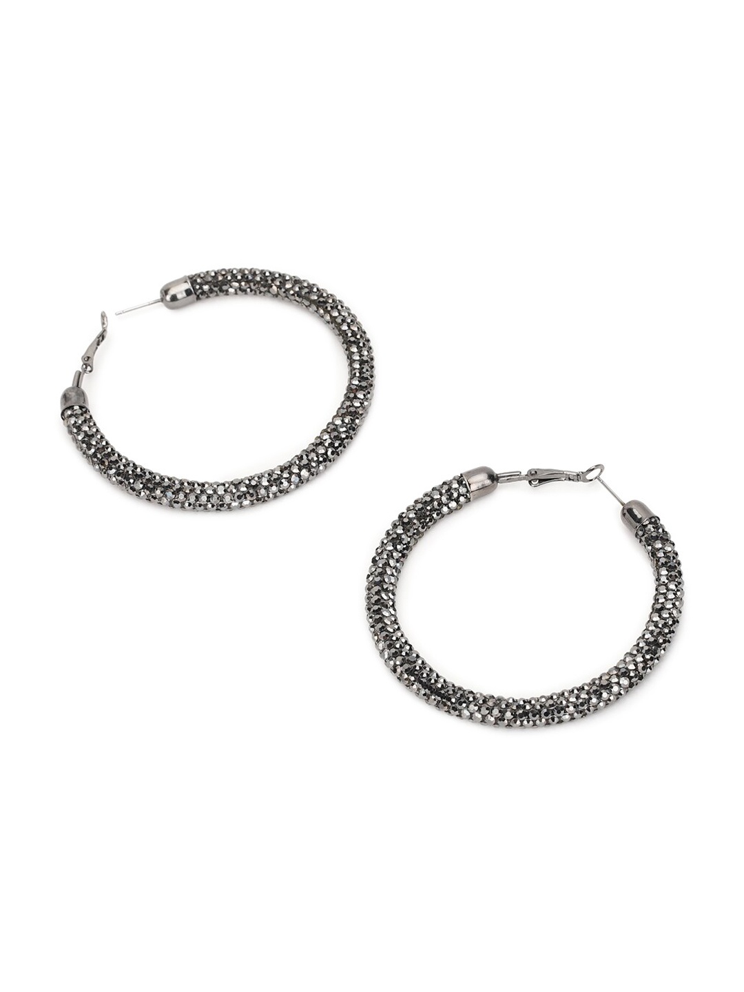 

FOREVER 21 Silver-Toned Contemporary Hoop Earrings