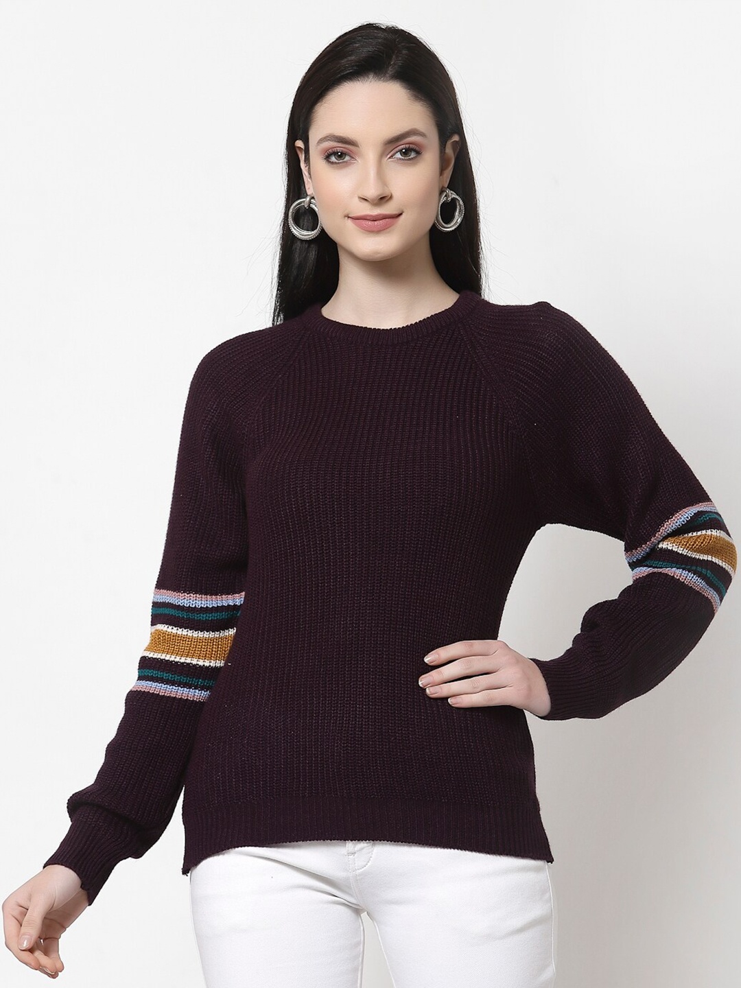 

Club York Women Purple Acrylic Pullover