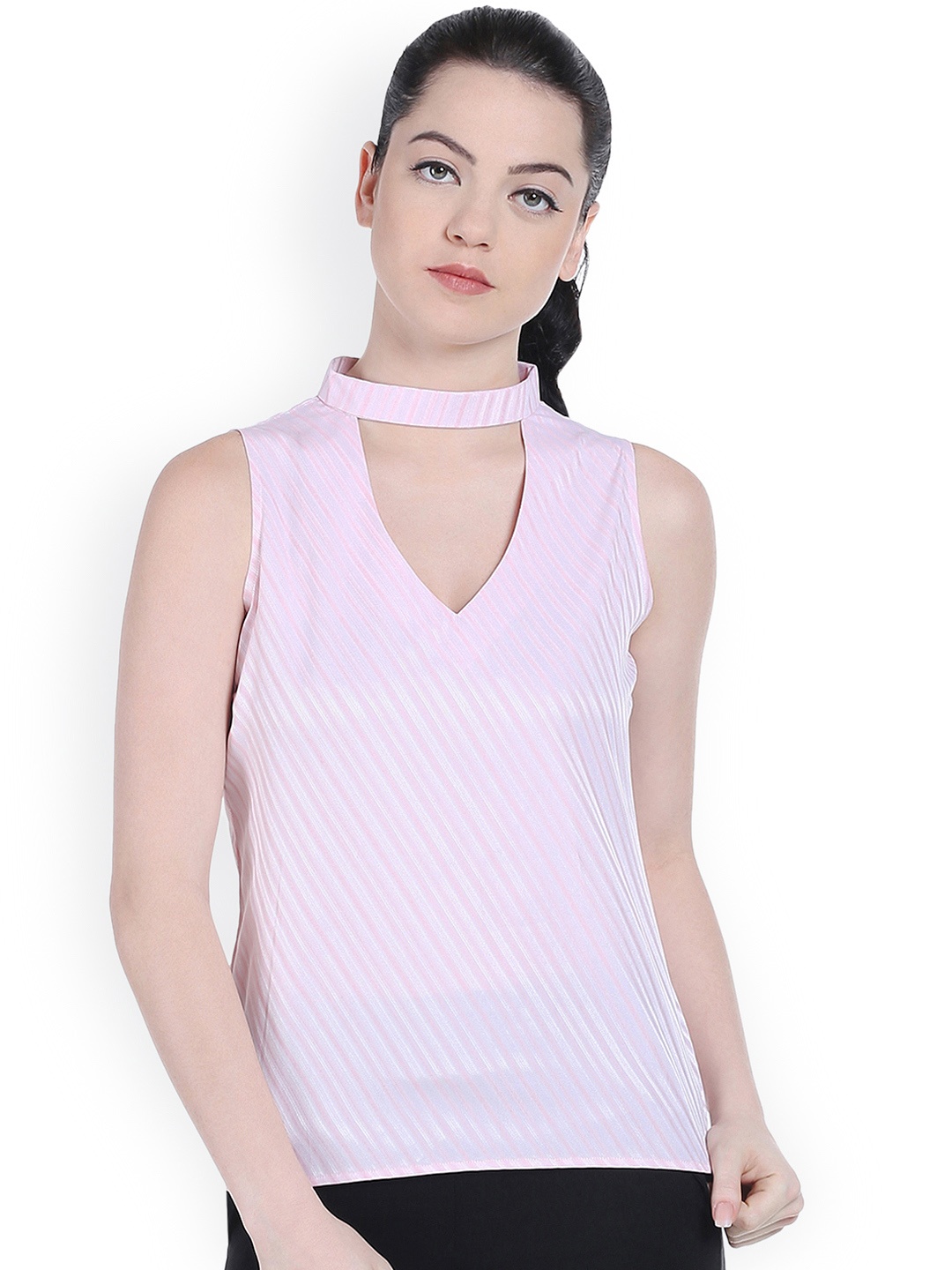 

Style Quotient Women Pink Striped Top