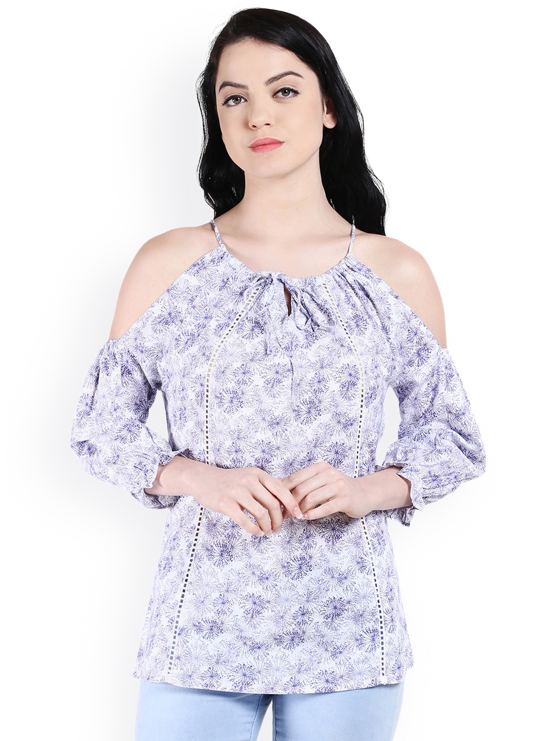 

Style Quotient Women Purple Printed Regular Top