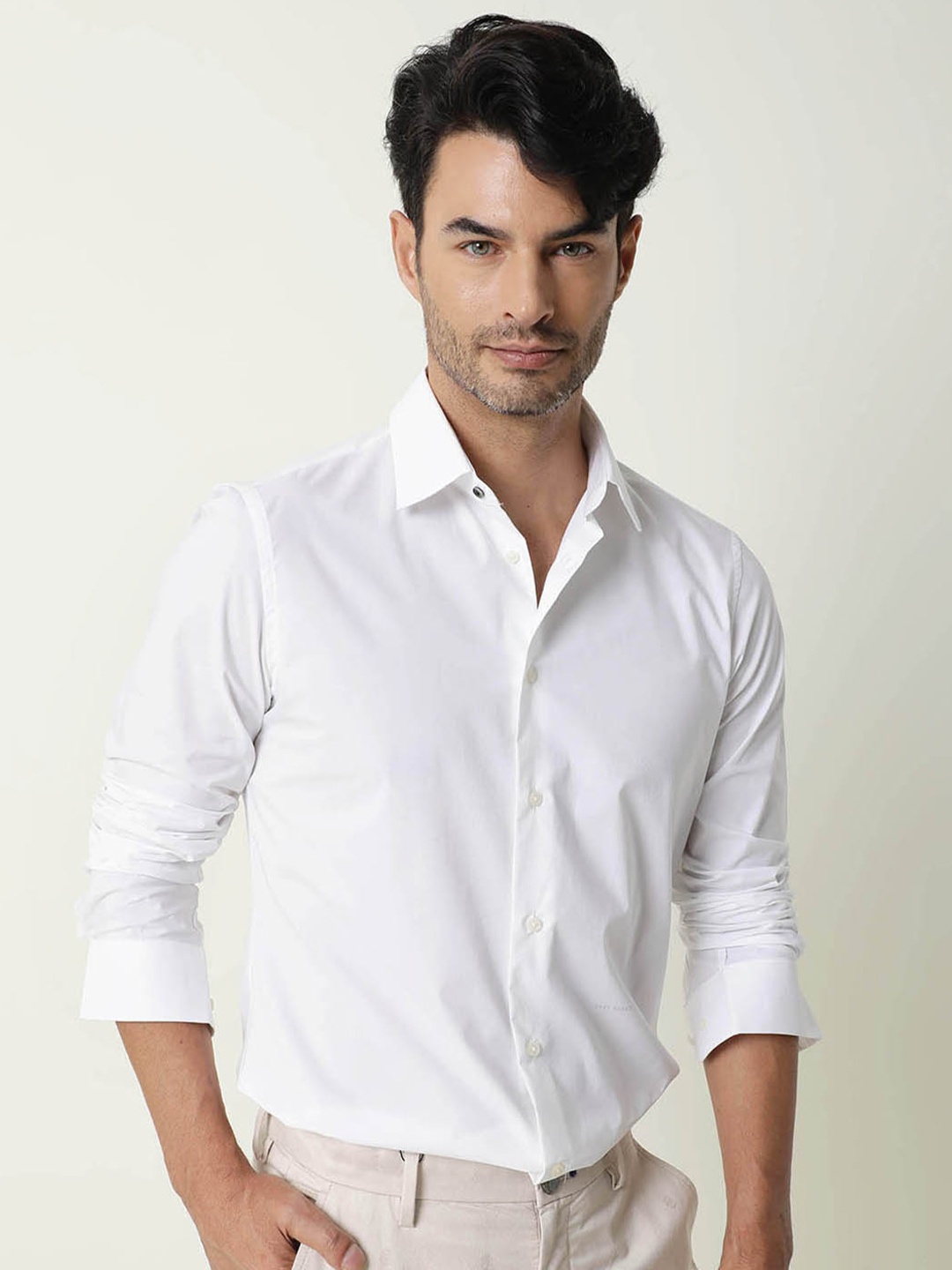 

RARE RABBIT Men Neutro Slim Fit Shirt, White
