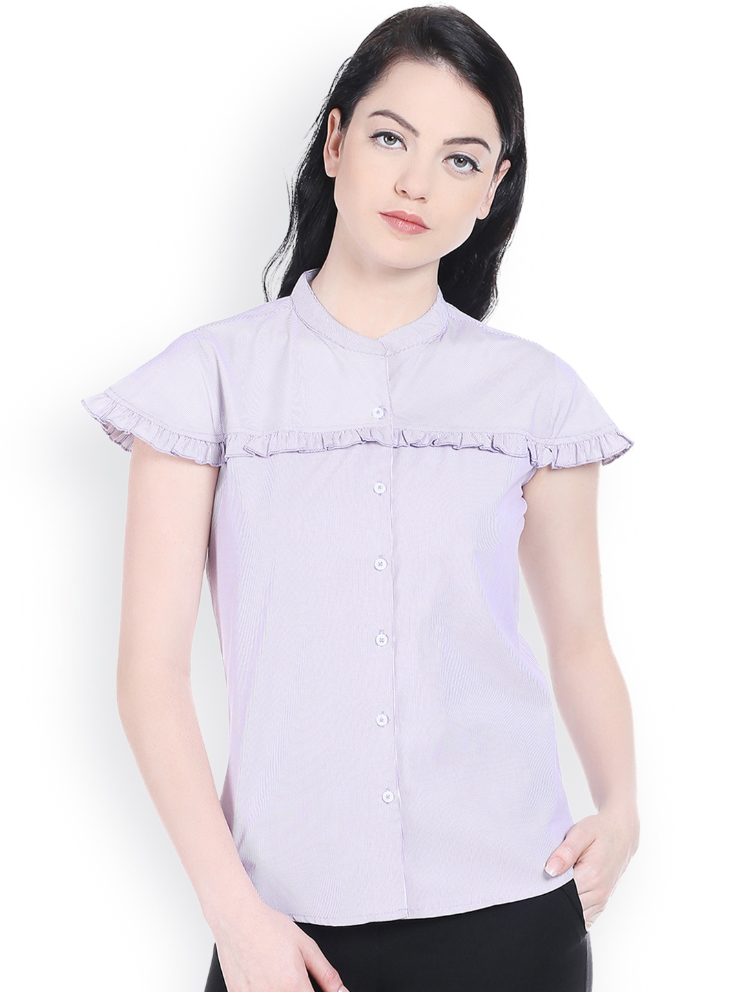 

Style Quotient Women Purple Solid Shirt