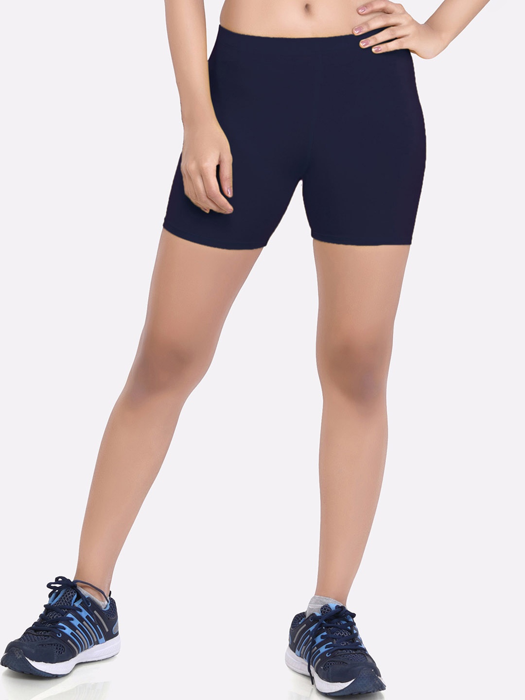 

LAASA SPORTS Women Navy Blue Skinny Fit Training or Gym Sports Shorts