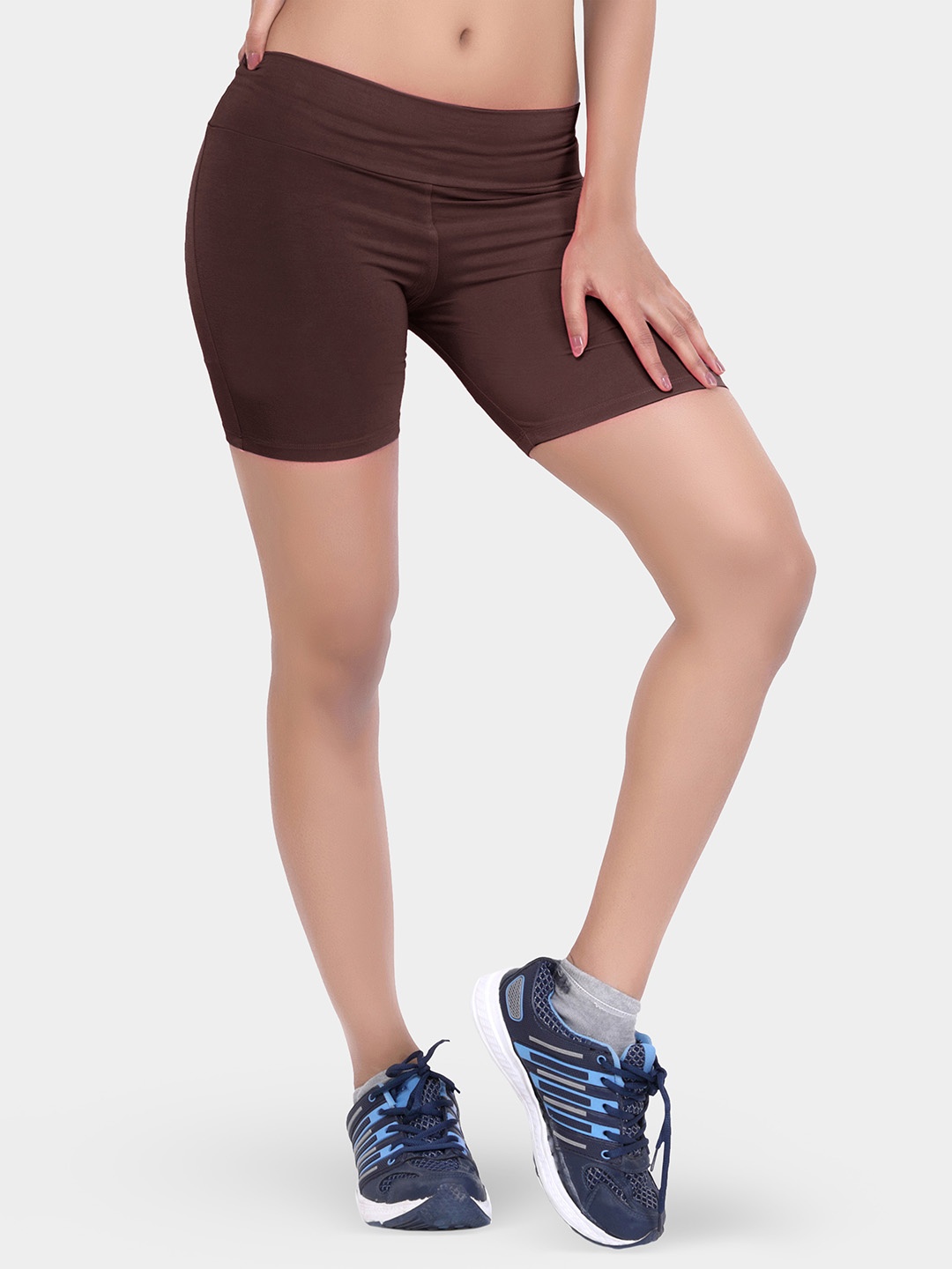 

LAASA SPORTS Women Brown Skinny Fit Training or Gym Sports Shorts