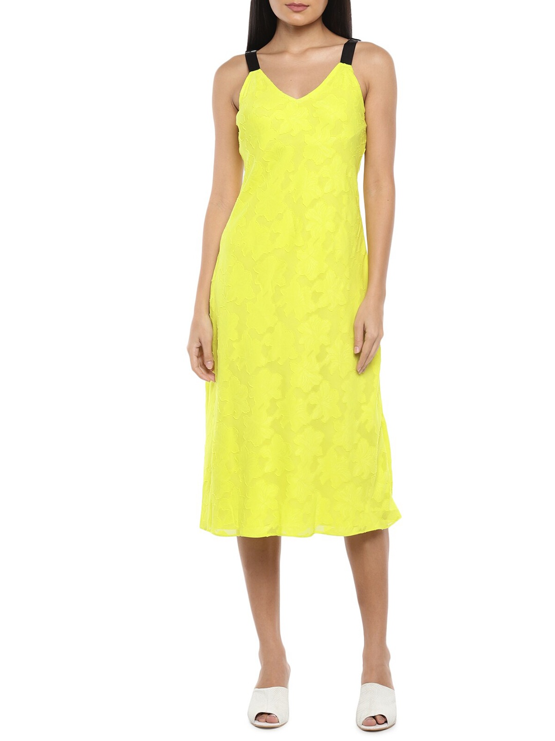 

DKNY Green Floral Jacquard Cotton Dress